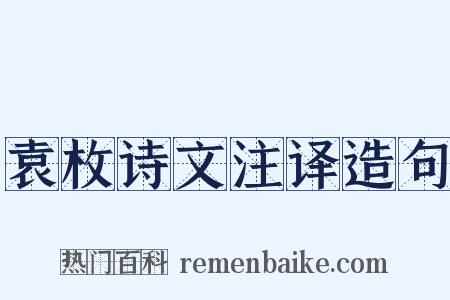 袁枚诗文注译造句是什么意思的图片